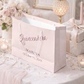 Rose Goldnamenskript Quinceanera Große Geschenktüte