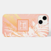Rose Goldpalme Blätter Blattmongramm Case-Mate iPhone Hülle (Rückseite (Horizontal))