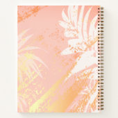 Rose Goldpalme Blätter moderne, elegante Monogramm Notizblock (Rückseite)