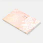 Rose Goldpalme Blätter Monogramm Post-it Klebezettel (angewinkelt)