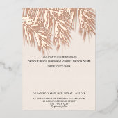 Rose Goldpalme Folieneinladung (Vorderseite)