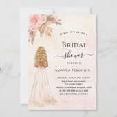 Rose-Goldpampas-Gras-Brautparty Einladung (Vorderseite)