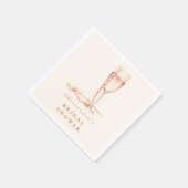 Rose Goldperlen und Prosecco Serviette (Ecke)