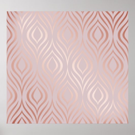 Rose Goldpfauenfedern, Vintag Poster (Vorne)