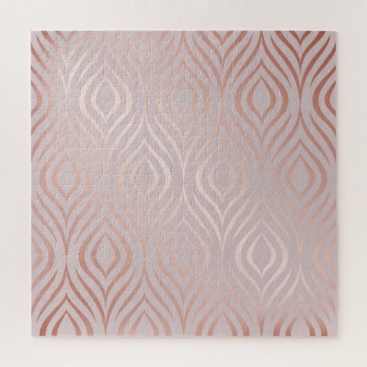 Rose Goldpfauenfedern, Vintag Puzzle (Vertikal)