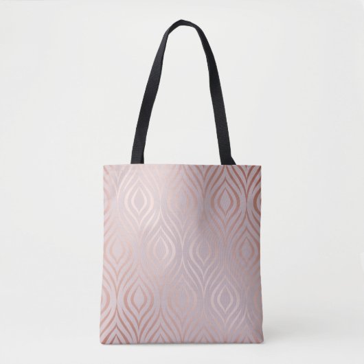 Rose Goldpfauenfedern, Vintag Tasche (Vorderseite)