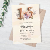 Rose Goldpfirsichblüte Quinceanera Einladung