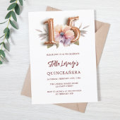 Rose Goldpfirsichblüte Quinceanera Einladung