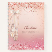 Rose Goldpinke Ballet Tanzmonogramm Notizblock (Vorderseite)