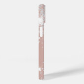 Rose Goldpinke silberne Glitzer Monogrammbezeichnu Case-Mate iPhone Hülle (Rückseite / Rechts)