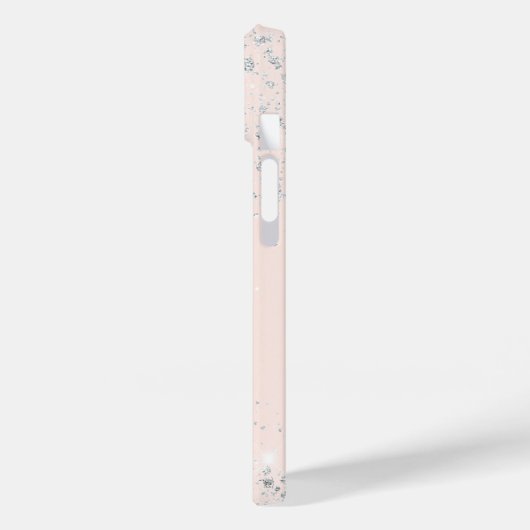 Rose Goldpinke silberne Glitzer Monogrammbezeichnu Case-Mate iPhone Hülle (Rückseite / Links)