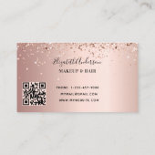 Rose Goldpinken Konfetti QR-Code Visitenkarte (Rückseite)