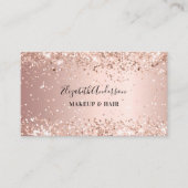 Rose Goldpinken Konfetti QR-Code Visitenkarte (Vorderseite)