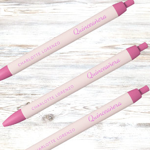 Rose Goldpinken Name Quinceanera Kugelschreiber