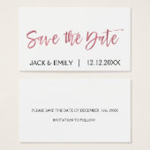 Rose Goldpinsel Save the Date (Vorne & Hinten)
