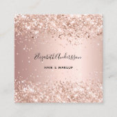 Rose Goldprofil Foto qr Code Quadratische Visitenkarte (Vorderseite)