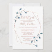 Rose Goldrahmen Aquarell Chic Bat Mitzvah Einladung (Vorderseite)