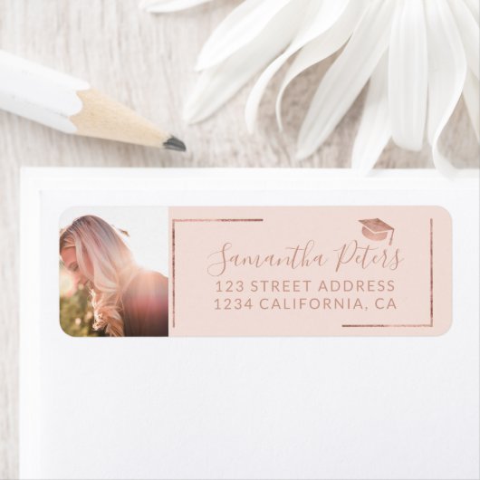 Rose Goldrahmen chic Graduierung Cap Foto grad (Insitu)