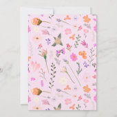 Rose Goldrahmen Rosa Blumenfarbe Sweet 16 Einladung (Rückseite)