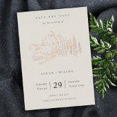 Rose Goldrausch Pine Sketch Save the Date Folieneinladung