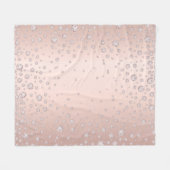 Rose Goldröschdiamanten glamourös Fleecedecke (Vorderseite (Horizontal))