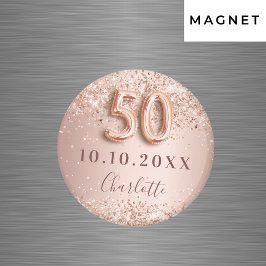 Rose Goldrot aus dem 50. Jahrhundert Save the Date Magnet