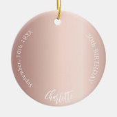 Rose Goldrot Brussel Foto Geburtstag Keramik Ornament (Vorne)