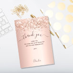 Rose Goldrot Dank Karte<br><div class="desc">Eine Rose mit goldenem Hintergrund,  mit Konfetti dekoriert. Große handgeschriebene Skripte mit Swashes und den Text: Danke. Personalisieren Sie Ihre Dankeschön Notiz und Name hinzufügen.</div>