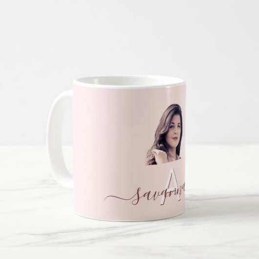 Rose Goldrot Foto Kaffeetasse (Vorderseite Links)