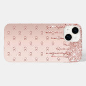 Rose Goldrot Glitzer Tropfen Monogramm Initialen Case-Mate iPhone Hülle (Rückseite (Horizontal))