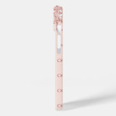Rose Goldrot Glitzer Tropfen Monogramm Initialen Case-Mate iPhone Hülle (Rückseite / Links)