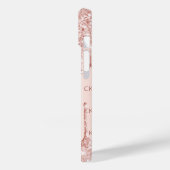 Rose Goldrot Glitzer Tropfen Monogramm Initialen Case-Mate iPhone Hülle (Rückseite / Links)