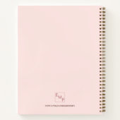 Rose Goldrot-Monogramm-Initialen elegant Notizblock (Rückseite)