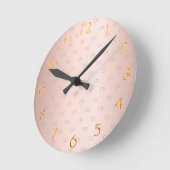 Rose Goldrot-Monogramm-Initialen elegant Runde Wanduhr (Winkel)