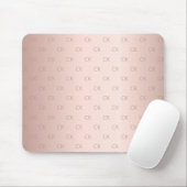 Rose Goldrot-Monogramm-Initialen minimalistisch Mousepad (Mit Mouse)
