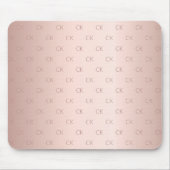 Rose Goldrot-Monogramm-Initialen minimalistisch Mousepad (Vorne)