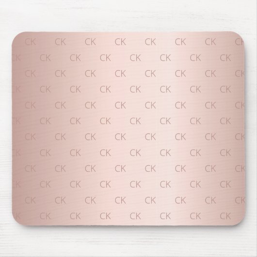 Rose Goldrot-Monogramm-Initialen minimalistisch Mousepad (Vorne)