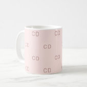 Rose Goldrot-Monogramm-Initialmuster Kaffeetasse (Vorderseite Links)