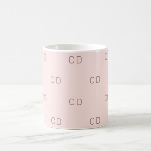 Rose Goldrot-Monogramm-Initialmuster Kaffeetasse (Mittel)