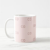 Rose Goldrot-Monogramm-Initialmuster Kaffeetasse (Links)