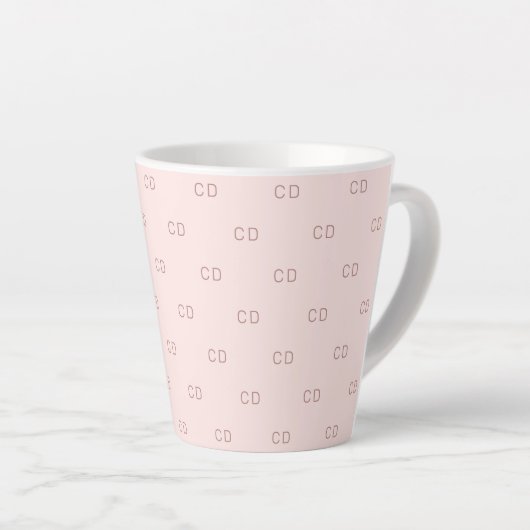 Rose Goldrot-Monogramm-Initialmuster Milchtasse (Rechte Ecke)