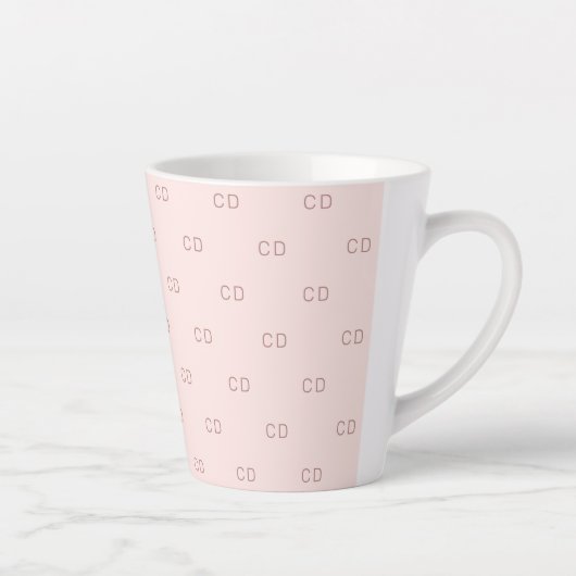 Rose Goldrot-Monogramm-Initialmuster Milchtasse (Rechts)