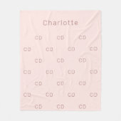 Rose Goldrot-Monogramm-Initialnamen Fleecedecke (Vorderseite)