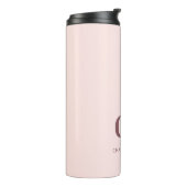 Rose Goldrot Monogramm Name minimalistisch Thermosbecher (Nach links gedreht)