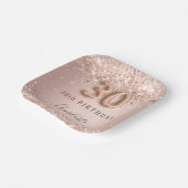 Rose Goldrot Rosa, 30. Geburtstag Pappteller (Gewinkelt)