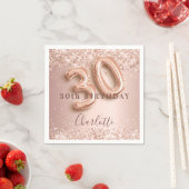 Rose Goldrot Rosa, 30. Geburtstag Serviette (Beispiel)