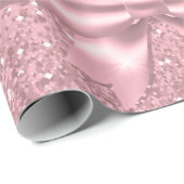 Rose Goldrot Rosa Glitzer Tropfen Bug Geschenkpapier (Rolleneckpunkt)