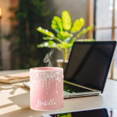 Rose Goldrot Rosa Glitzer Tropfen Name Tasse