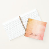 Rose Goldrot rustikaler Marmorname Notizblock (Innenseite)