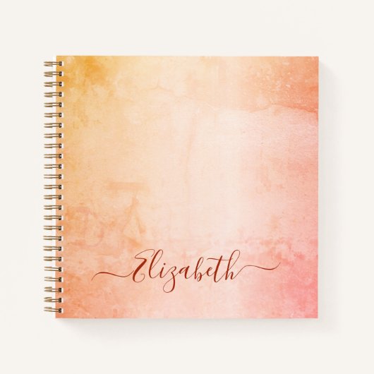 Rose Goldrot rustikaler Marmorname Notizblock (Vorderseite)